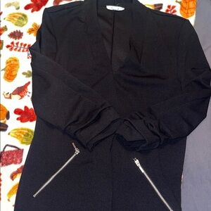 Maurices Black Blazer with Zipper Accents